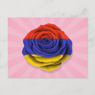 Armeens Roos vlag roze Briefkaart