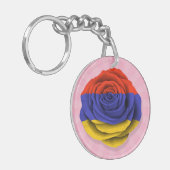 Armeens Roos vlag roze Sleutelhanger (Voorkant Links)