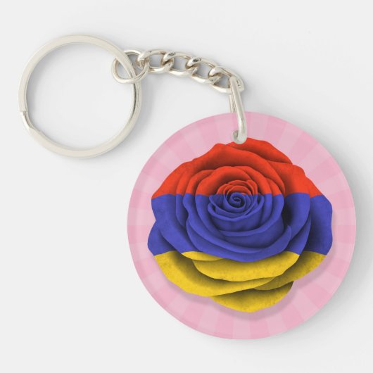 Armeens Roos vlag roze Sleutelhanger (Voorkant)