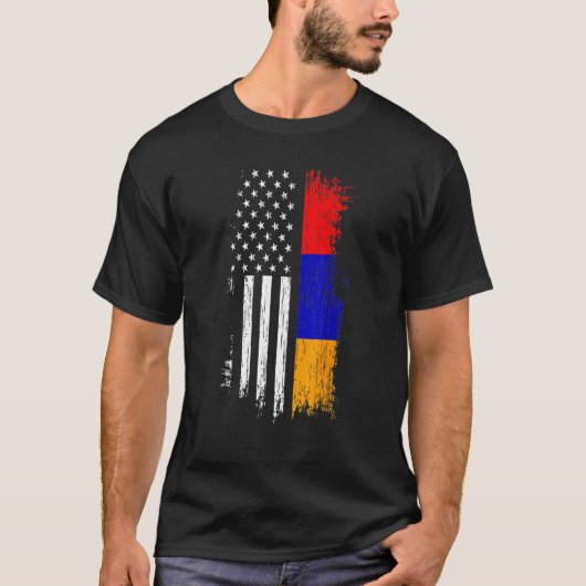 Armeense Amerikaanse vlag Pride Armenia T - shirts (Voorkant)