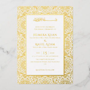 Armeense Boogtapijt Islamitische Bruiloft Folie Uitnodiging