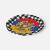 Armeense Bord, buffelplein en Armeense vlag Papieren Bordje (Gekanteld)