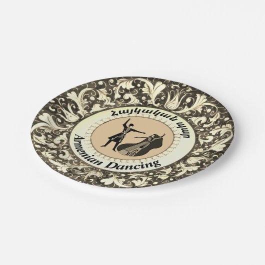 Armeense dansing papieren bordje (Gekanteld)