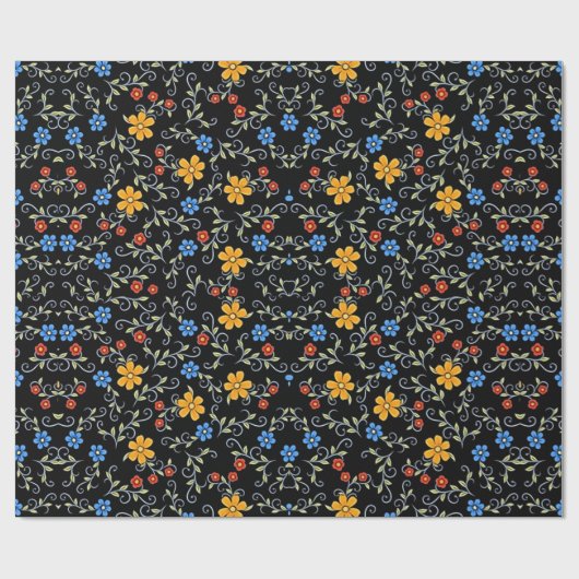 Armeense driekleur bloemen inpakpapier (Vlak)