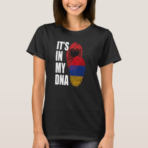 Armeense en Albanese Mix DNA Vlag Erfgoed T-shirt