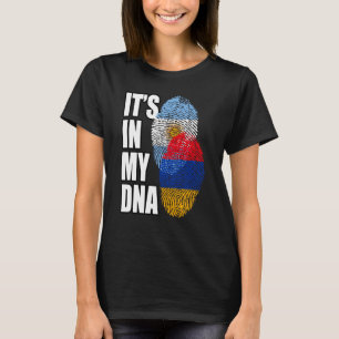 Armeense en Argentijnse Mix DNA Vlag Erfgoed T-shirt