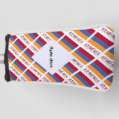 Armeense en Armeense vlag met Jouw naam Golfheadcover (Voorkant)