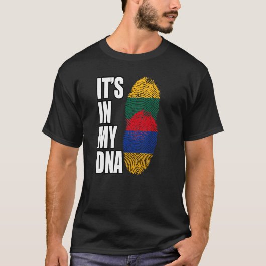 Armeense en Litouwse Mix DNA-vlag T-shirt (Voorkant)