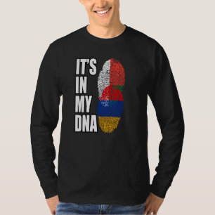 Armeense en Malagassische Mix DNA-erfgoedvlag T-shirt