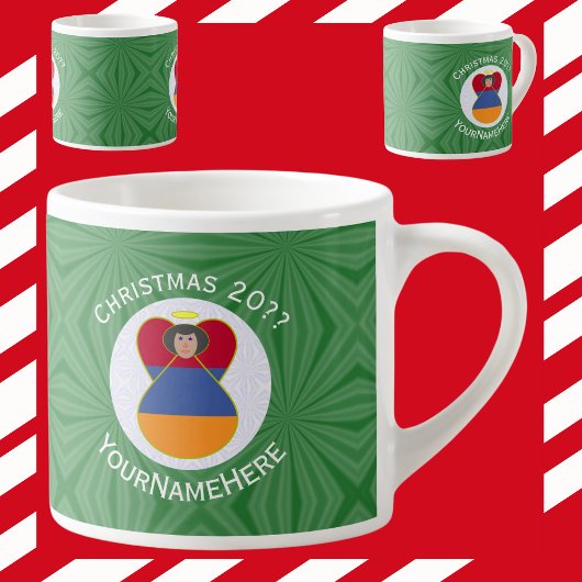 Armeense engel kerst vlag gepersonaliseerd espresso kop