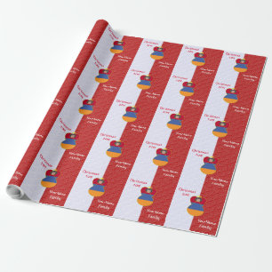 Armeense Engel Vlag Rood Wit Gepersonaliseerde Tek Cadeaupapier