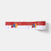 Armeense Engel Vlag Rood Wit Gepersonaliseerde Tek Grosgrain Lint (Voorkant)