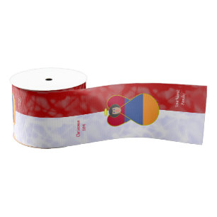 Armeense Engel Vlag Rood Wit Gepersonaliseerde Tek Grosgrain Lint