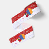 Armeense Engel Vlag Rood Wit Gepersonaliseerde Tek Grosgrain Lint (Achterkant)