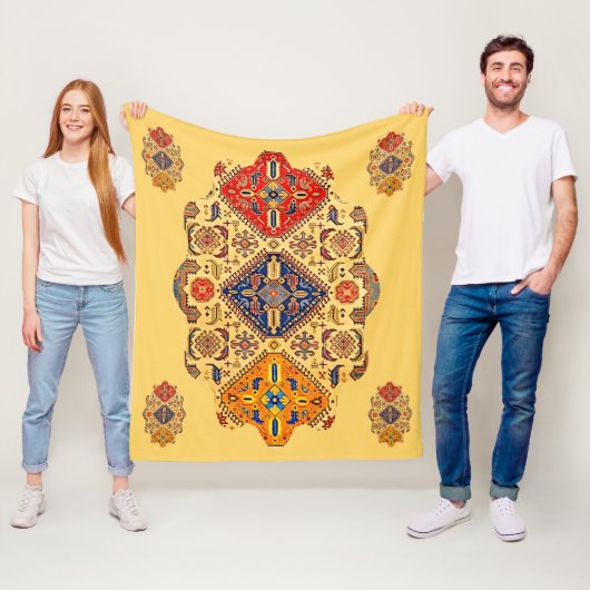 Armeense Folk Art Fleece Blanket Deken (In situ)