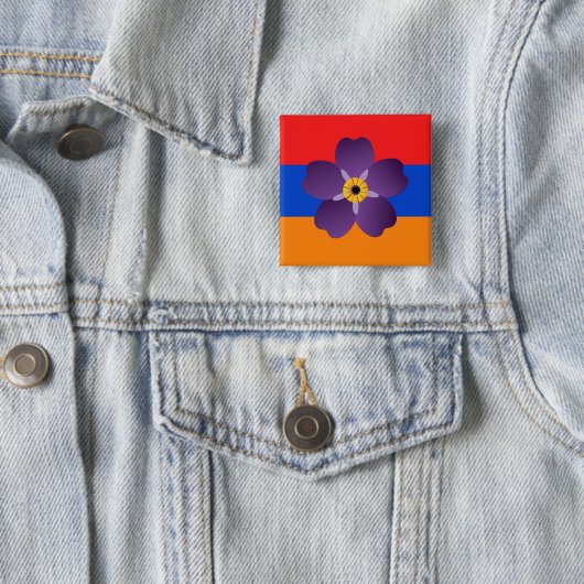 Armeense genocide Centennial Emblem & Flag Button (In situ)