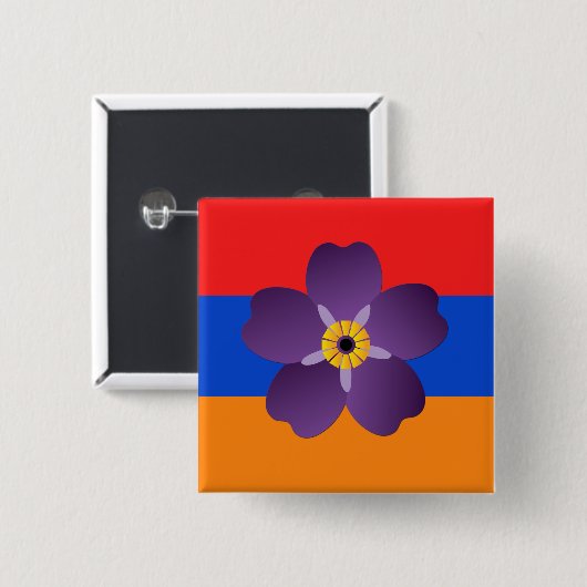 Armeense genocide Centennial Emblem & Flag Button (Voorkant /achterkant)