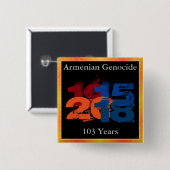 Armeense Genocide Knop Vierkante Button 5,1 Cm (Voorkant /achterkant)