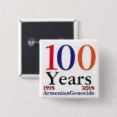Armeense genoocide Pin Vierkante Button 5,1 Cm (Voorkant /achterkant)