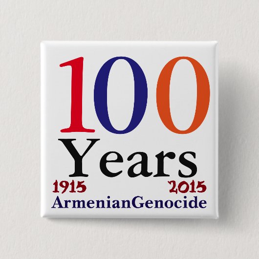 Armeense genoocide Pin Vierkante Button 5,1 Cm (Voorkant)