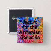 Armeense genoocide Pin Vierkante Button 5,1 Cm (Voorkant /achterkant)