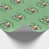 Armeense Ierse Amerikaanse vlaggen Shamrock person Cadeaupapier (Hoek)