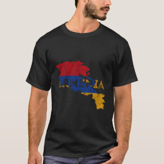 Armeense kaart en vlag souvenir verontruste Armeni T-shirt