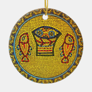 Armeense keramische vis en wijnsieraad keramisch ornament