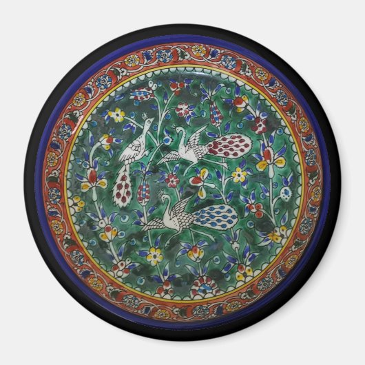 Armeense Keramische Vogels en Bloemen Magnet (Voorkant)