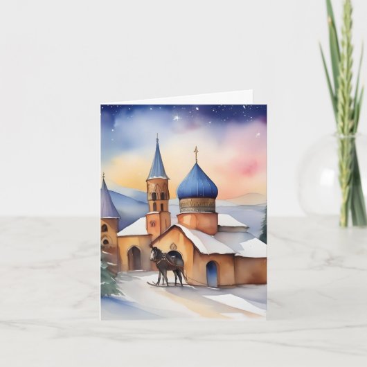 Armeense kerst B - 6 januari - Waterverf Feestdagen Kaart (Voorkant)