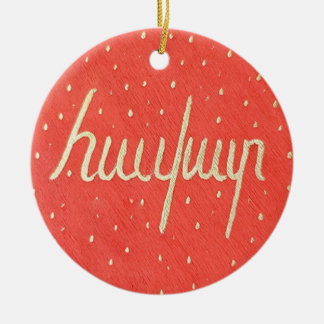 Armeense kerstversiering Vijf handbeschilderd Keramisch Ornament