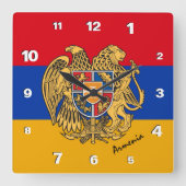 Armeense klok, patriottisch huis, Armeense vlag Vierkante Klok (Voorkant)