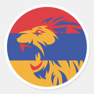 Armeense Leeuw Armeense nationale dierenvlag Ronde Sticker
