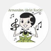 Armeense meisjes rock ronde sticker (Voorkant)