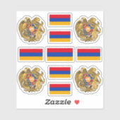 Armeense nationale symbolen/wapenschild en vlag sticker (Vel)