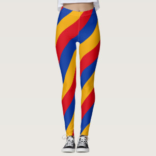 Armeense nationale vlaggekleurde diagonaal gestree leggings