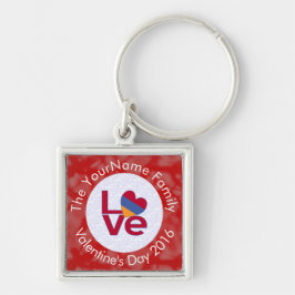 Armeense rode letters LOVE Flag gepersonaliseerd Sleutelhanger