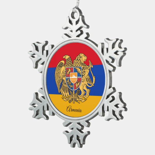 Armeense sneeuwvlok, Armeense vlag Tin Sneeuwvlok Ornament (Rechts)
