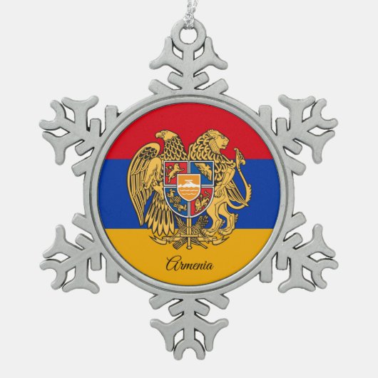 Armeense sneeuwvlok, Armeense vlag Tin Sneeuwvlok Ornament (Voorkant)