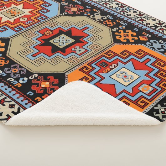 Armeense traditionele Art Small Sherpa Blanket Sherpa Deken (3/4)