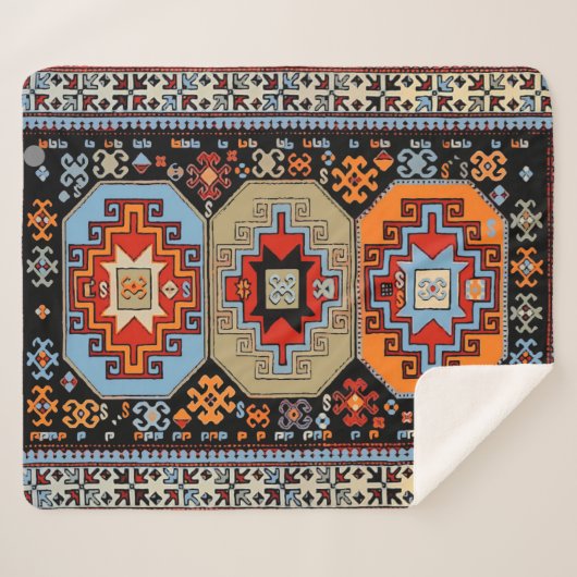 Armeense traditionele Art Small Sherpa Blanket Sherpa Deken (Voorkant (horizontaal))