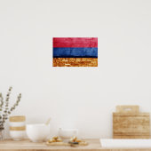 Armeense vlag aan de muur poster (Keuken)
