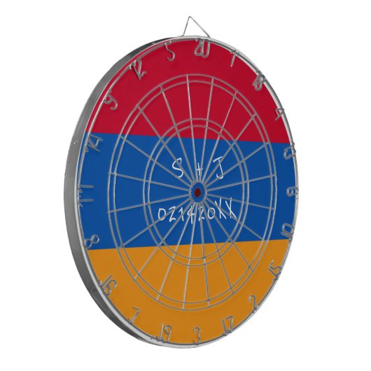 Armeense vlag BTS - Valentijnsdag - Aangepast beri Dartbord (Voorkant Links)