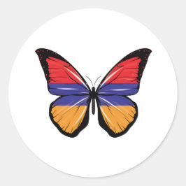 Armeense vlag Butterfly Ronde Sticker