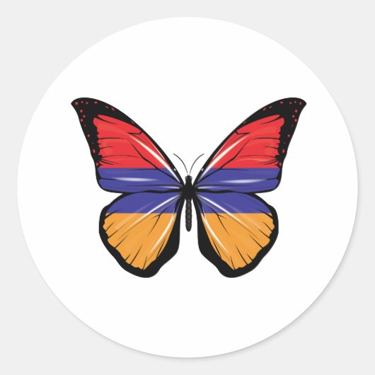 Armeense vlag Butterfly Ronde Sticker (Voorkant)