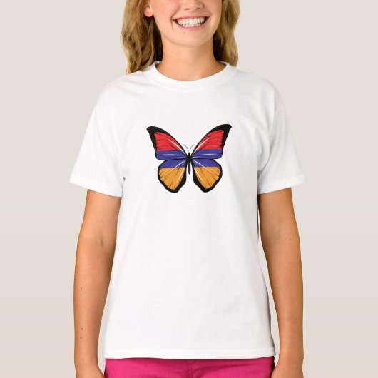 Armeense vlag Butterfly T-shirt (Voorkant)