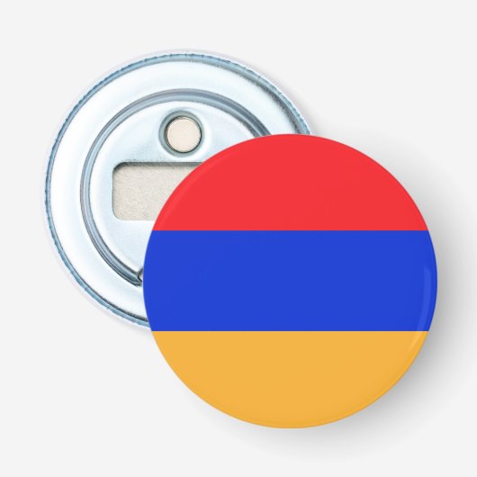 Armeense vlag button flesopener (Voorkant)