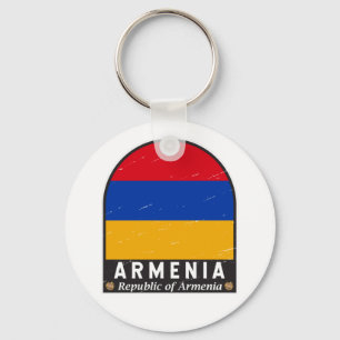 Armeense vlag Embleem Verstoorde Vintage Sleutelhanger