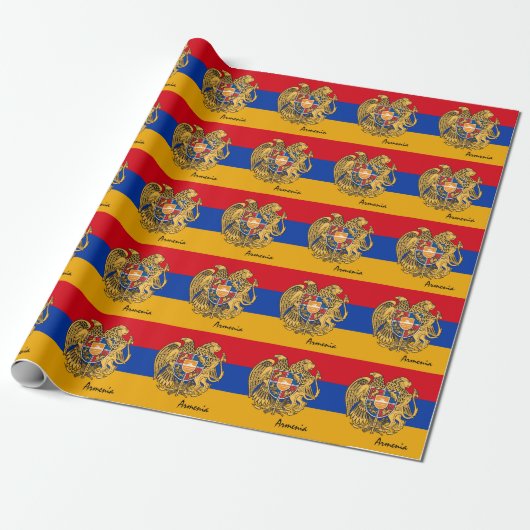 Armeense vlag Emblem en Armeense cadeautjes/sportf Cadeaupapier (Uitgerold)