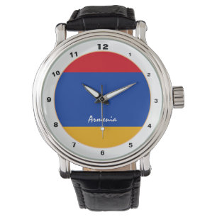 Armeense vlag en Armeense trendy mode/ontwerp Horloge